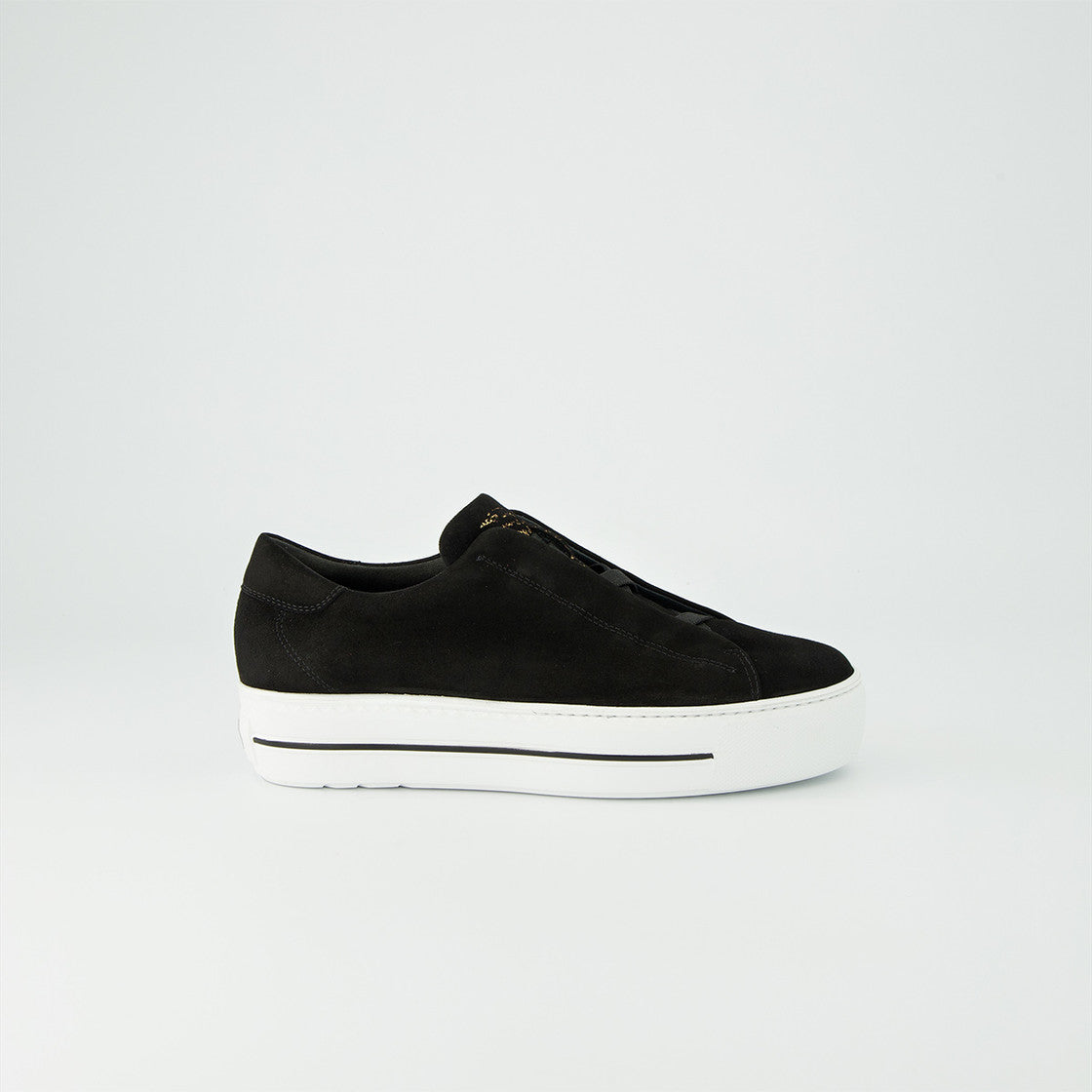 Paul Green - 5529 Black Suede Slip On Trainer