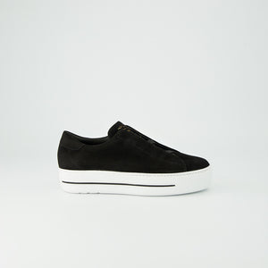Paul Green - 5529 Black Suede Slip On Trainer