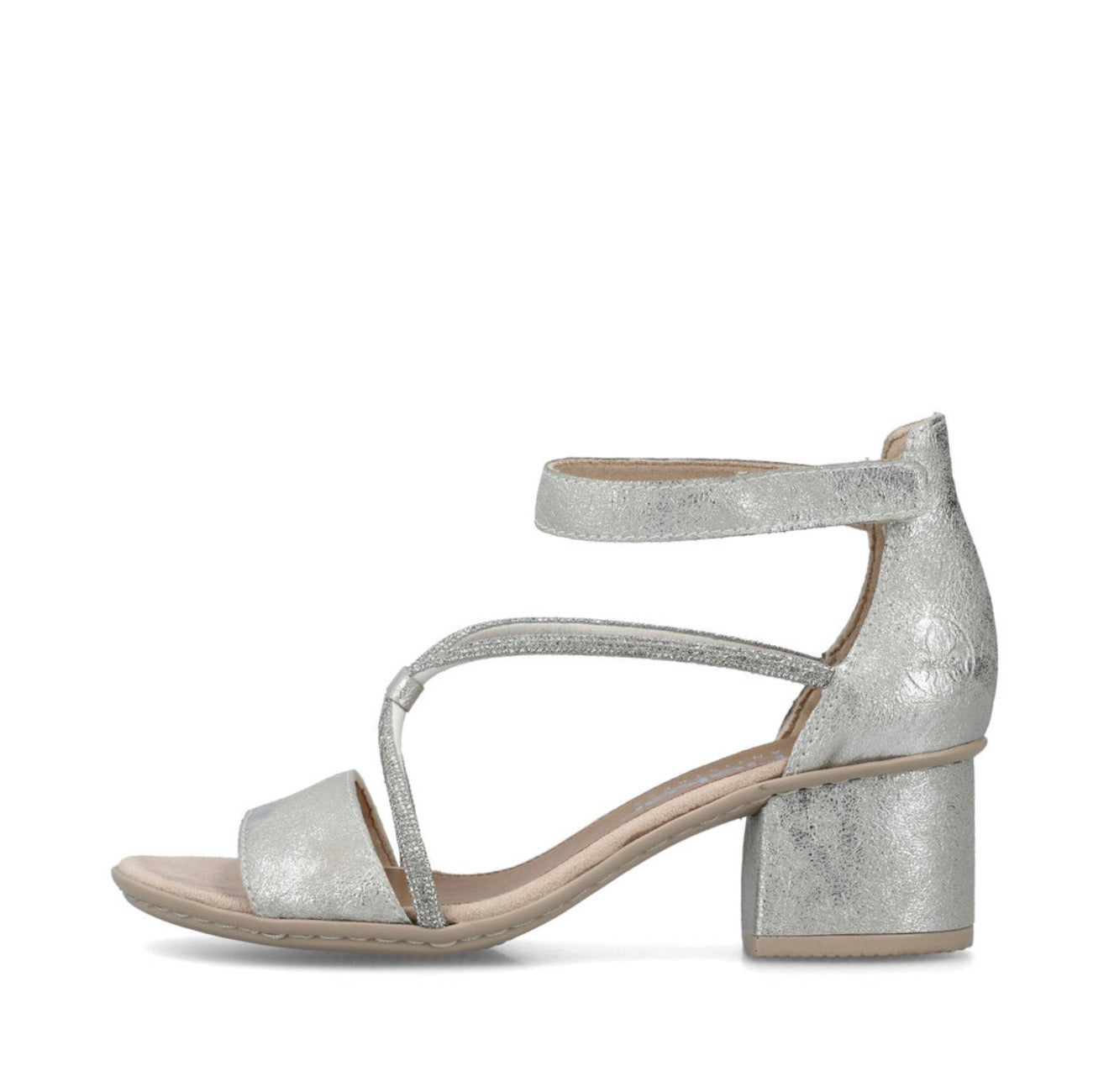 Rieker - 64654-40 Silver Block Heel Sandal