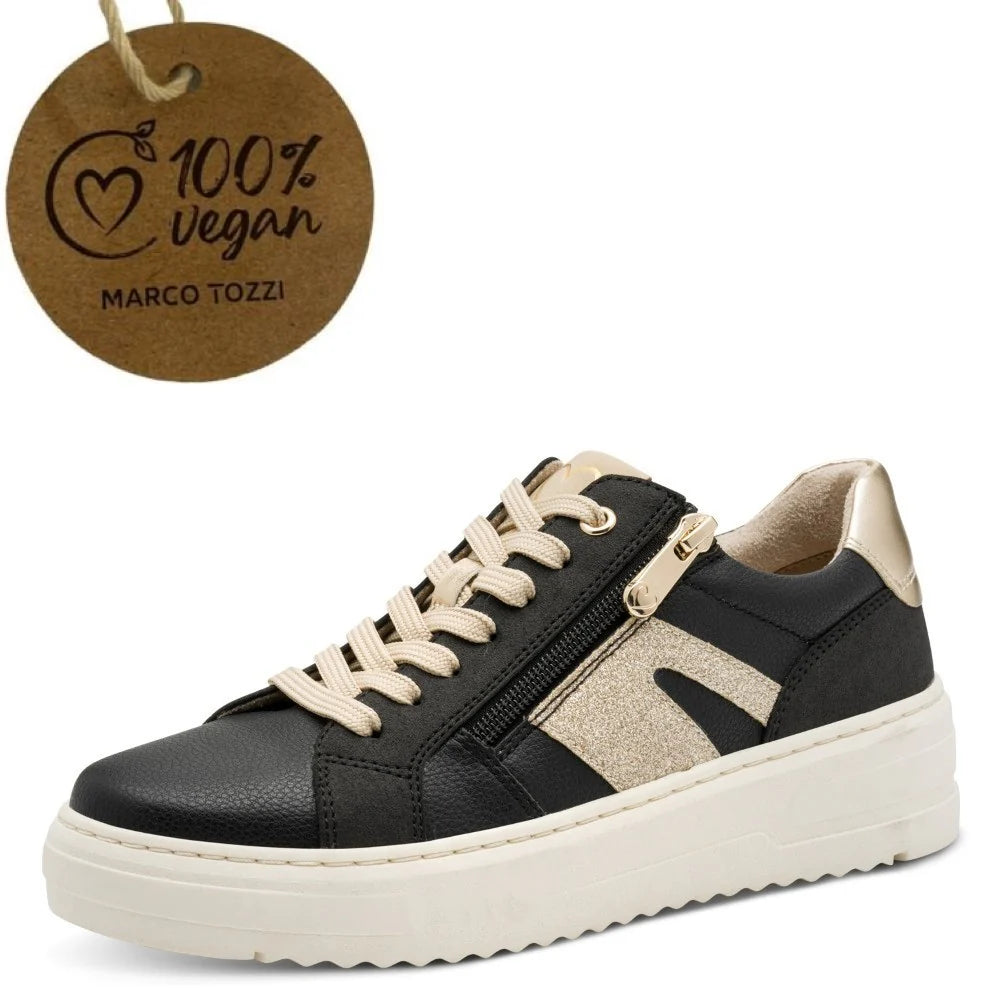 Marco Tozzi - 23750 Black and Gold Trainer