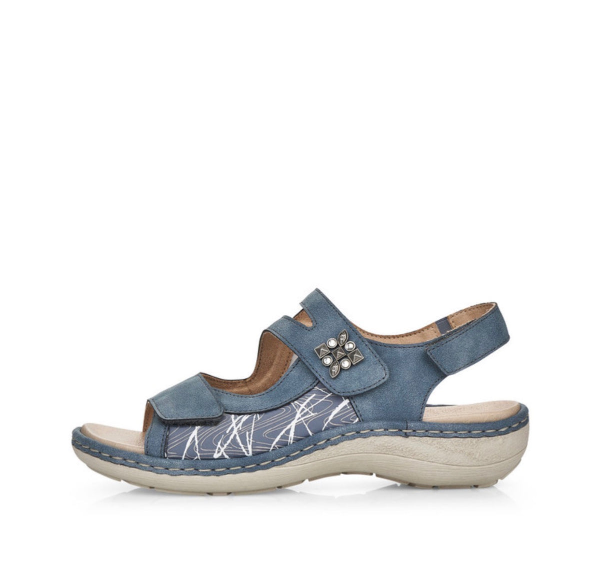 Remonte - D7647 - Blue Velcro Sandal