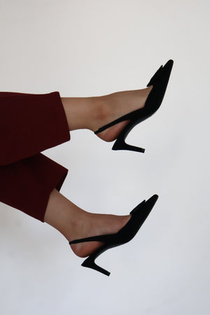 Lodi - Nestor Black Buckle Slingback