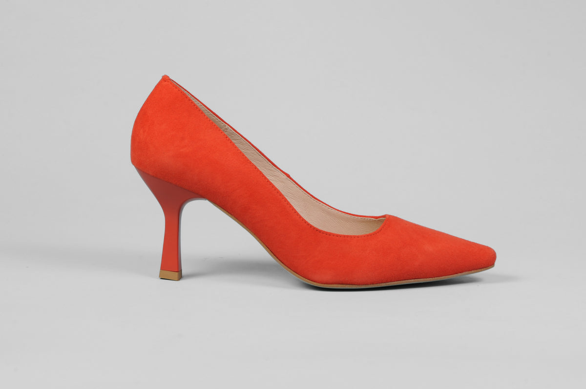 Rachels - Orange Suede Court Shoe