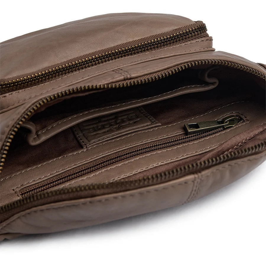 Depeche - 13396 Dark Taupe Leather Bumbag