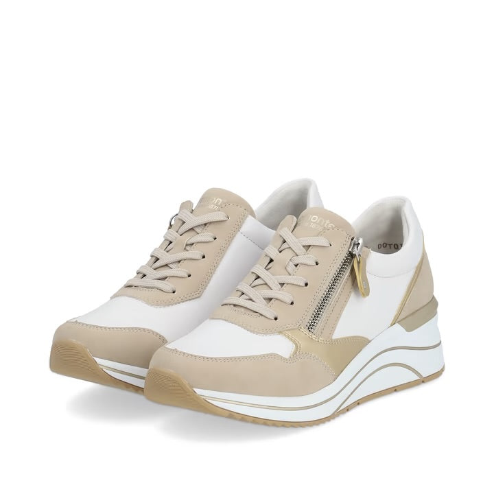 Remonte - D0T01 Beige Zip Trainer