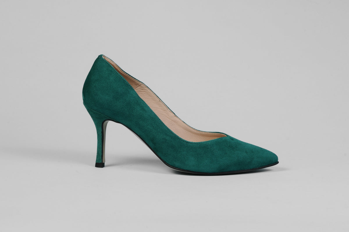 Rachels - Z6047 Green V Suede Court Shoe