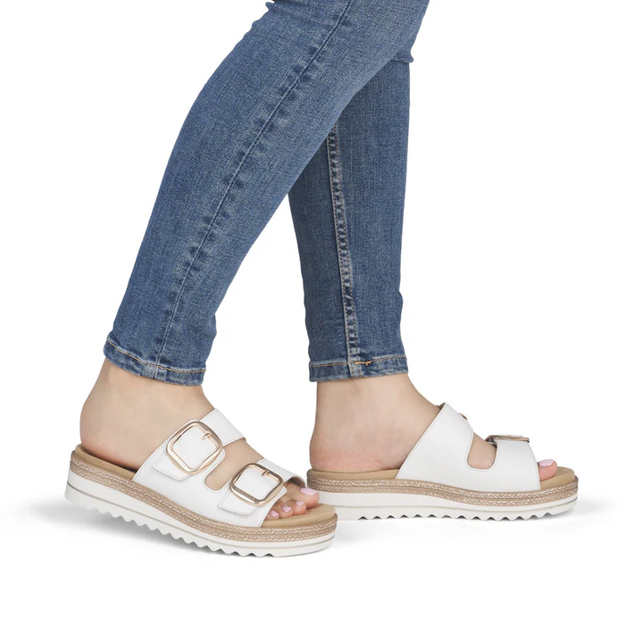 Remonte - D0Q66 White Buckle Slide