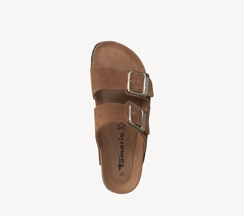 Tamaris - 27543 Brown Double Buckle Mule