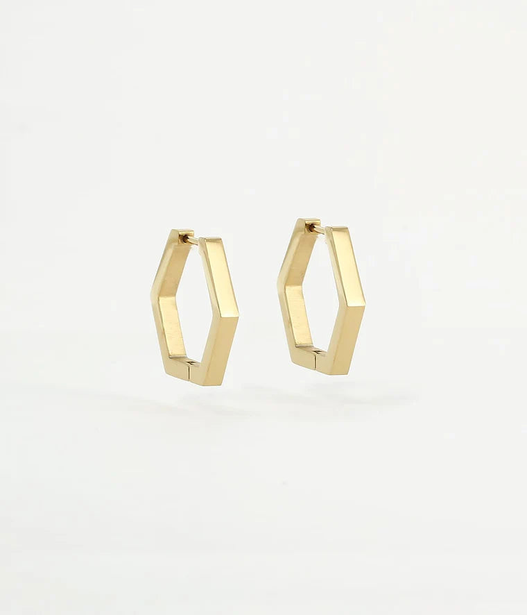 ZAG BIJOUX - SEC13932 Octa Gold Hoop Earrings