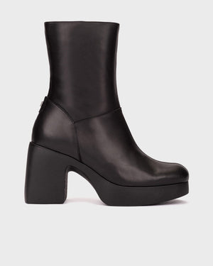 Wonders - H-49101 Black Platform Ankle Boot