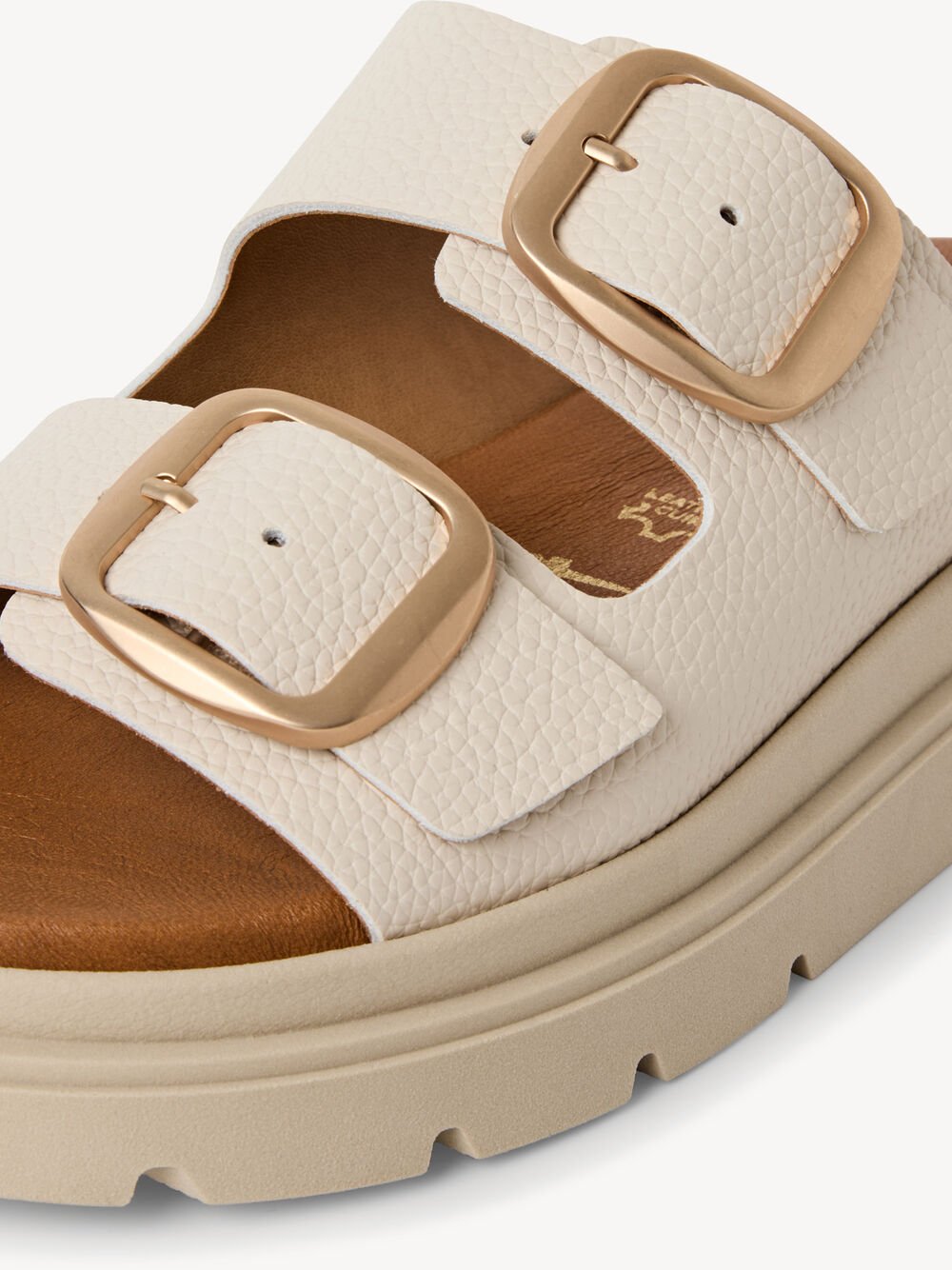 Tamaris - 27239 Cream Double Buckle Mule