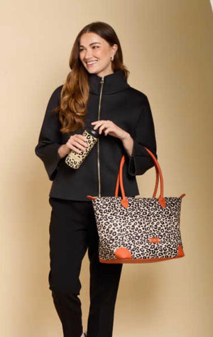 Alice Wheeler - Leopard/Black Shoreditch Travel Bag