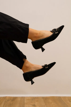 Lodi - A-Casion Black Kitten Heel Court