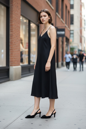 Lodi - Nestor Black Buckle Slingback