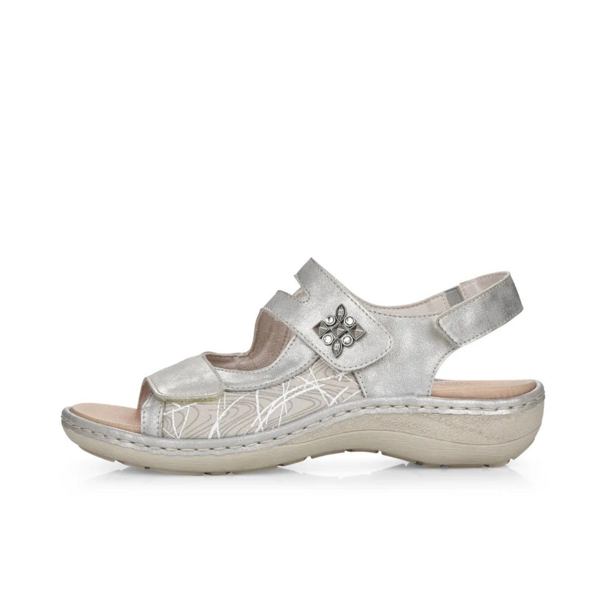 Remonte - D7647 Silver Velcro Sandal