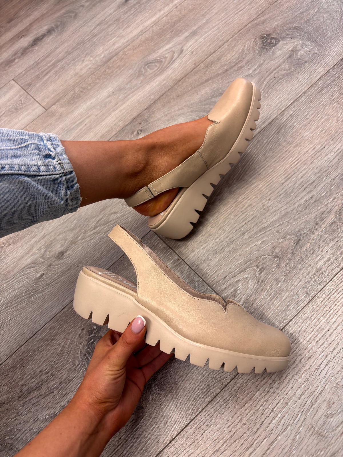 Wonders - C-33260 Beige Wedge Slingback