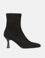 Miss Elastic - 78042 Black Suede Ankle Sock Boot