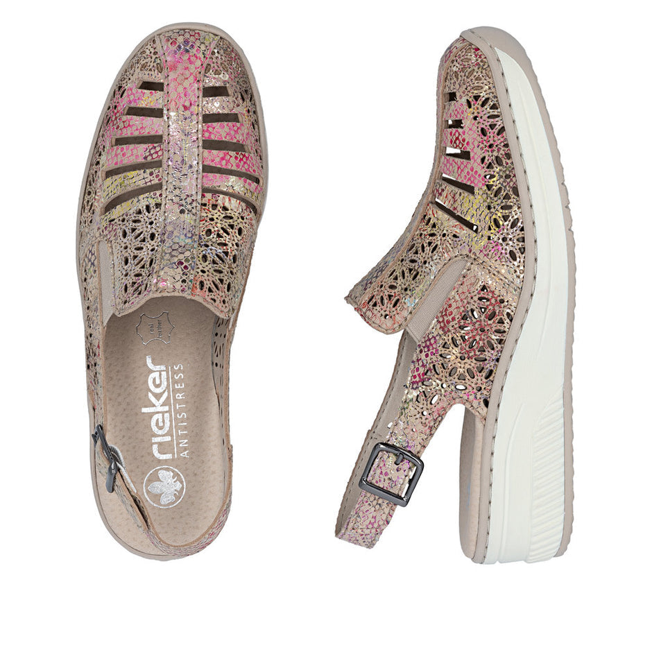 Rieker - 48763 Beige Multi Slingback