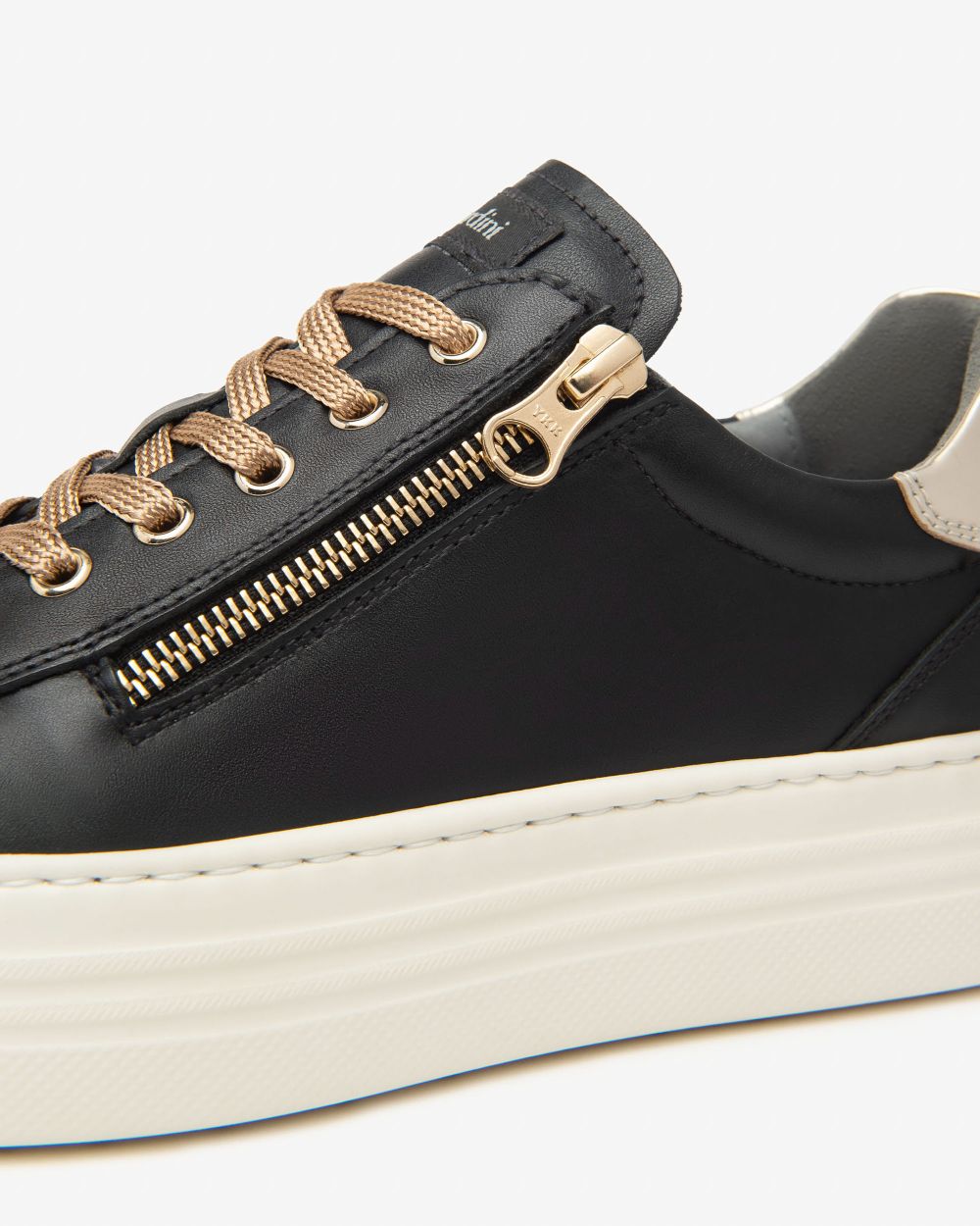 NeroGiardini - I514185D Black Zip Platform Trainer