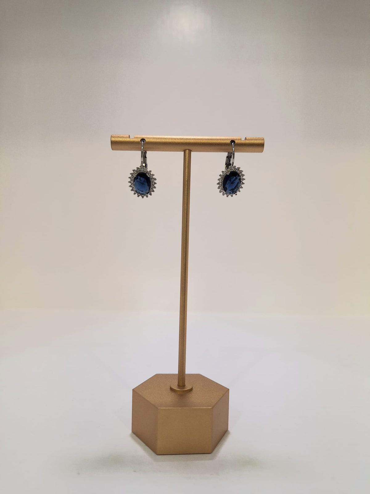 Karen Sampson - J11753 Blue Diamanté Drop Earrings