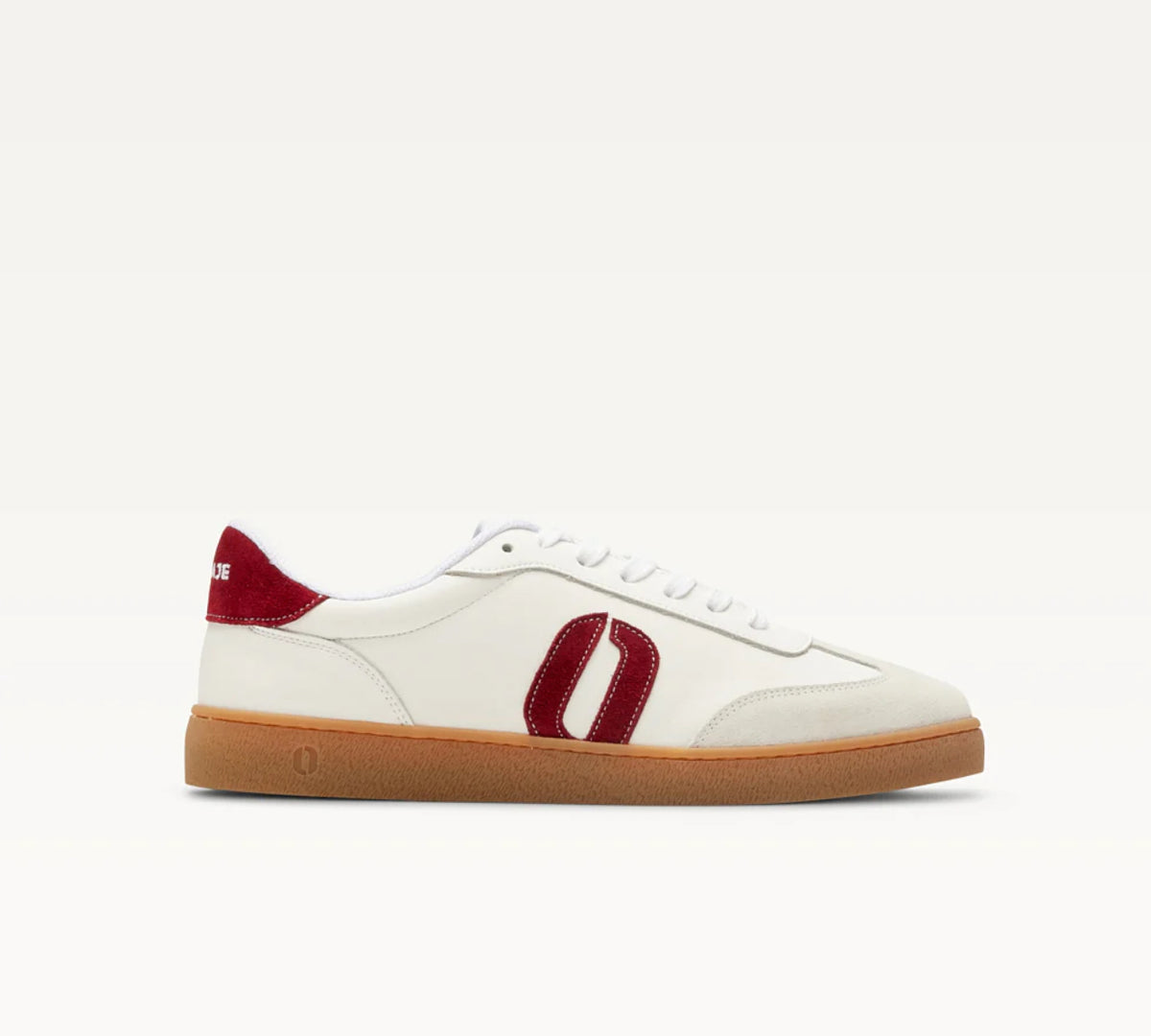 Odaje - Lucia White and Burgundy Retro Trainer