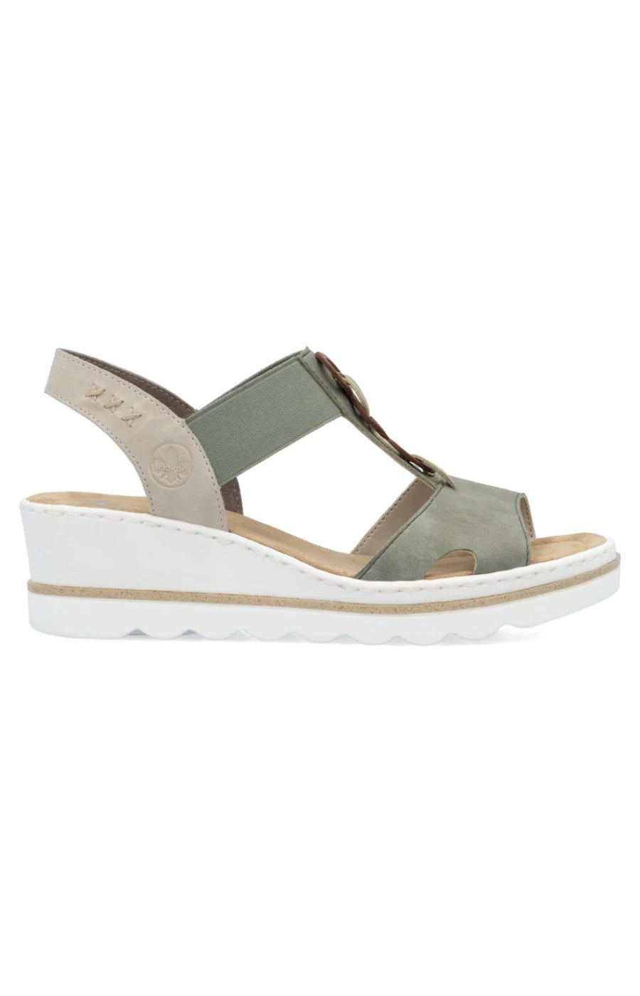 Rieker - 67498 Green Wedge Sandal