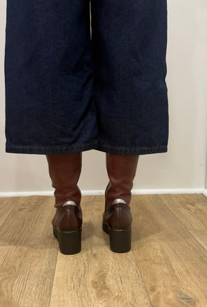 Jose Saenz - 6428 Burgundy Sock Wedge Knee High