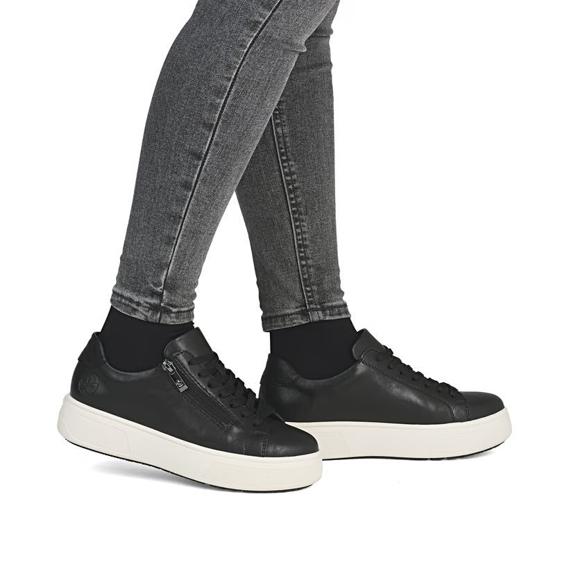 Rieker - M7701 Black Trainer with a Zip