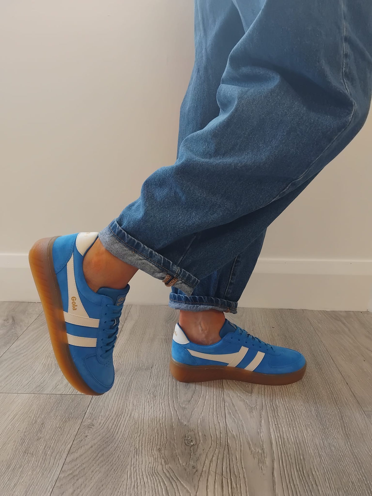 Gola - Grandslam Suede Blue Flatform Trainer
