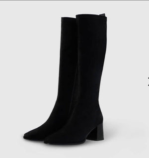 Lodi - Halbor Black Knee High Sock Boot