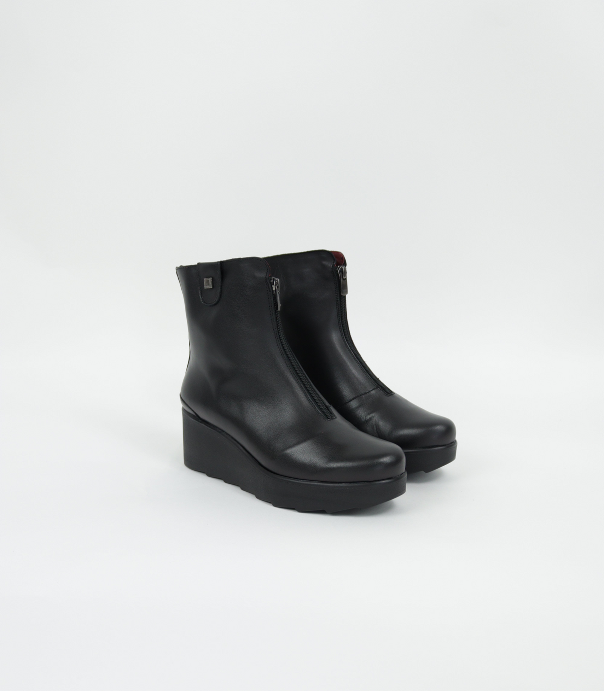 Jose Saenz - 6426 Black Zip Wedge Boot