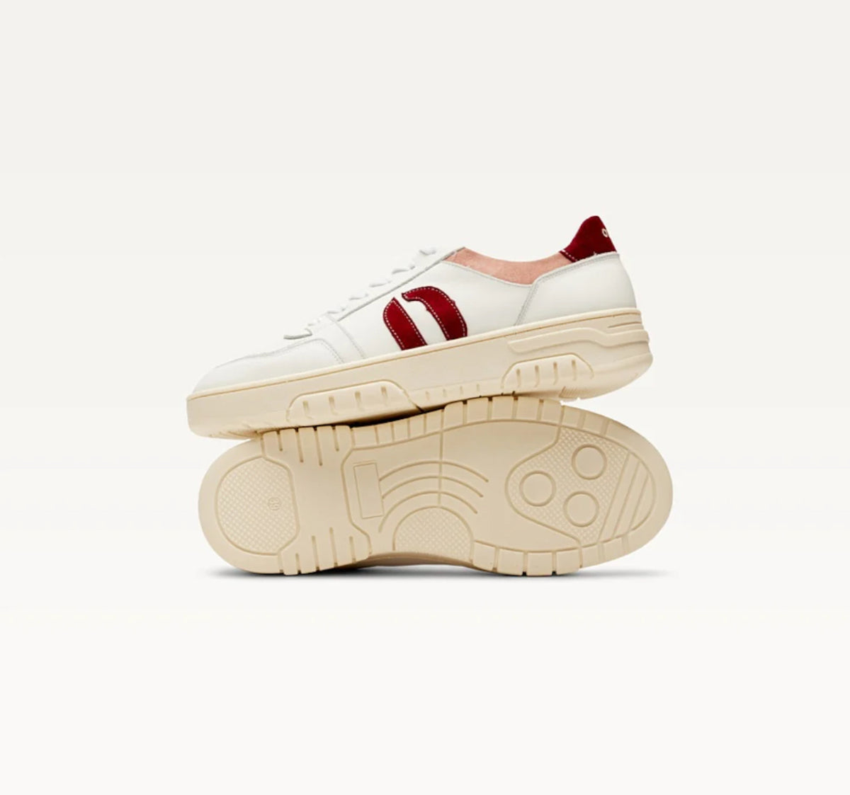 Odaje - Nora White and Burgundy Trainer