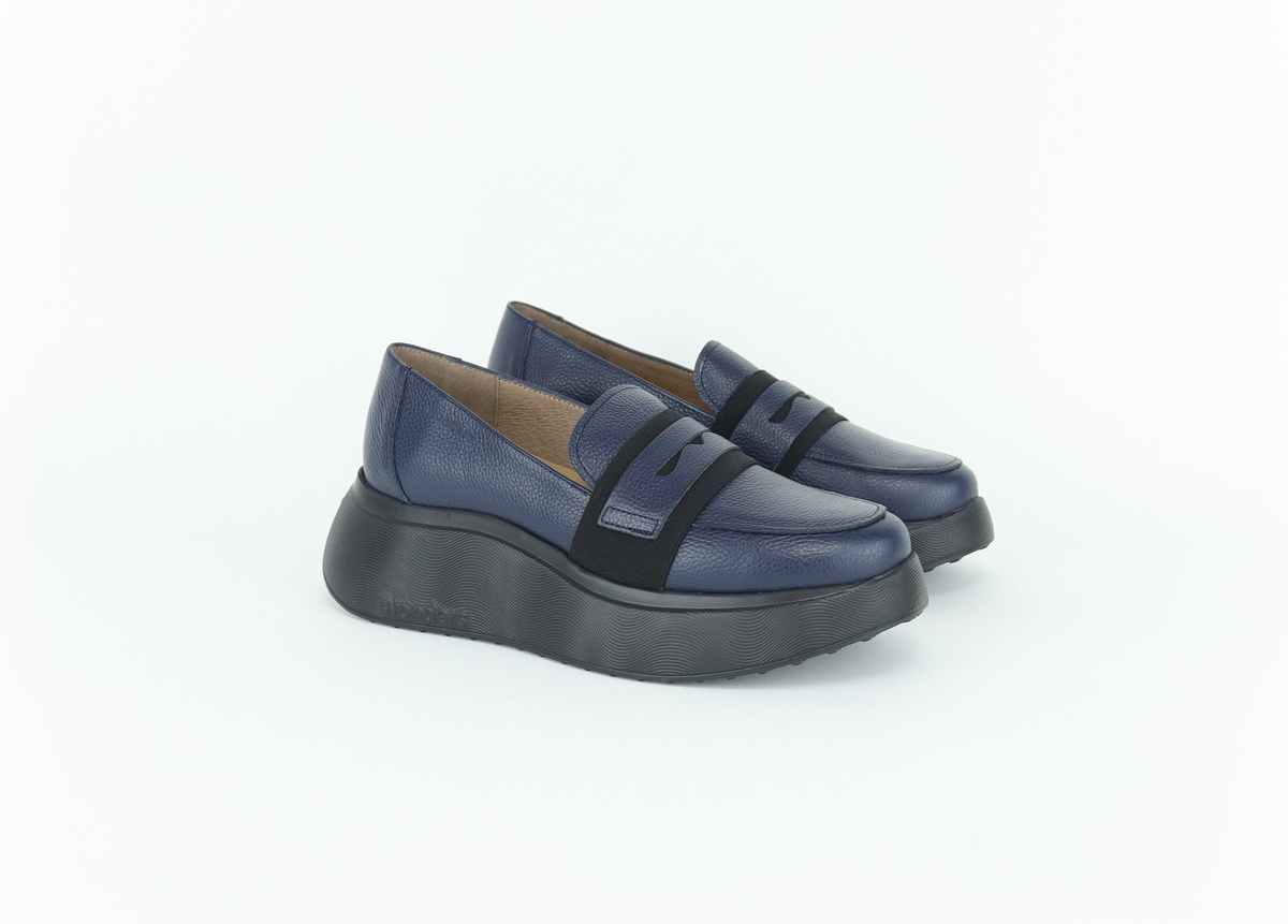 Wonders - A-3633 Navy Wedge Loafer