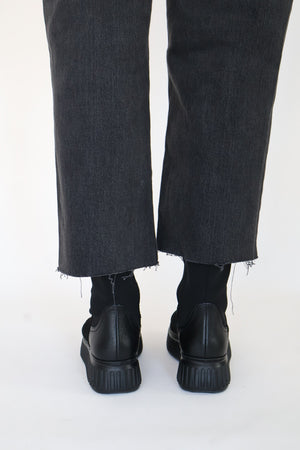 Wonders - A-5207 Black Flatform Ankle Boot