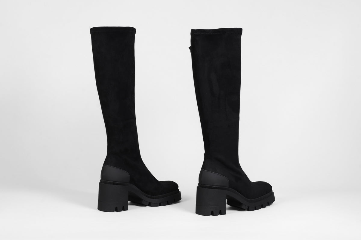 Miss Elastic - 877535-AE Black Knee High Boot