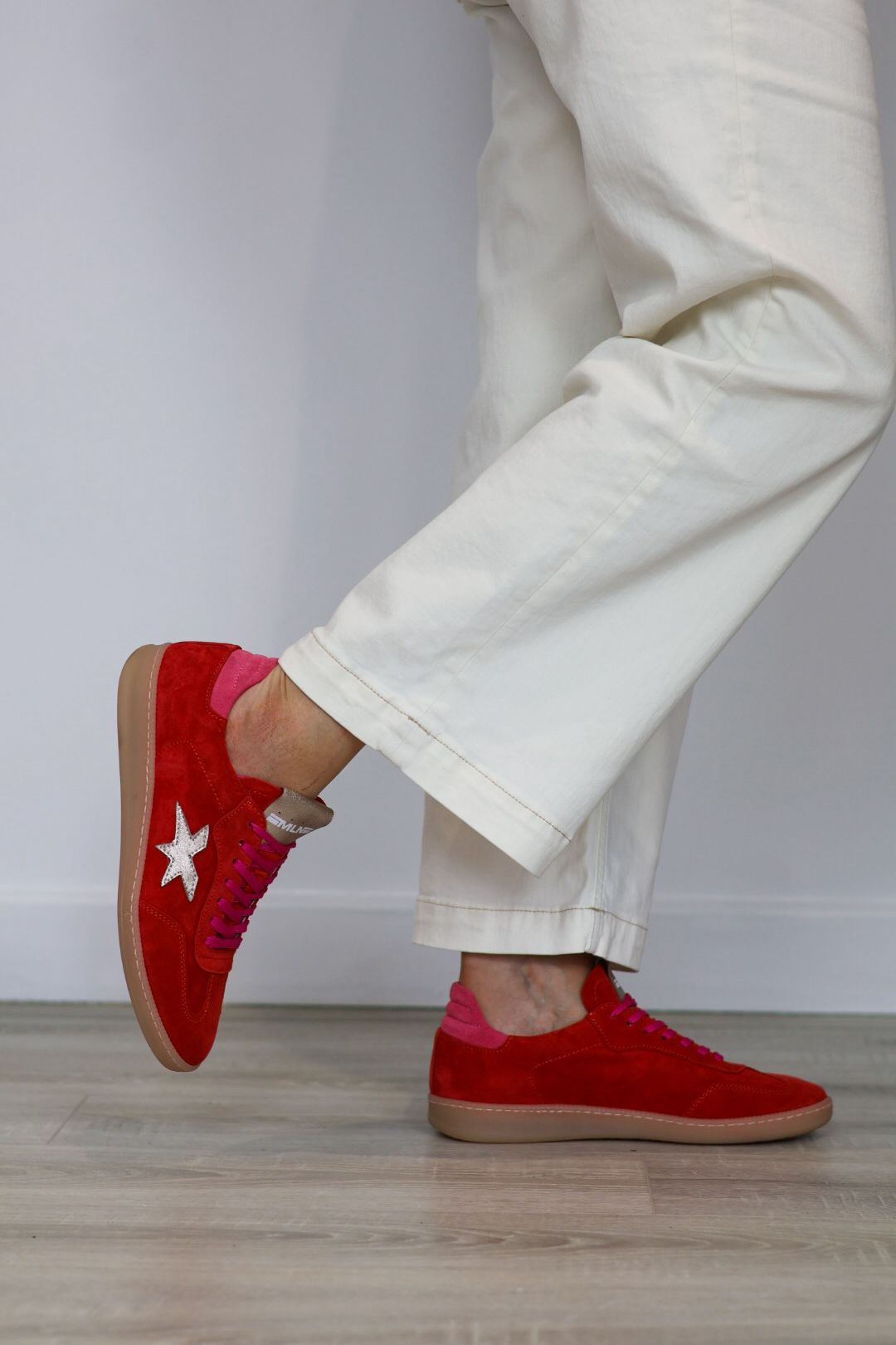 Méliné - 525 ACC-R Red & Pink Retro Trainer