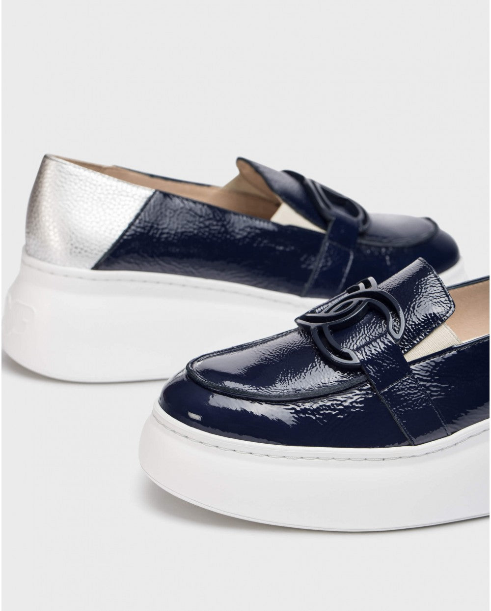 Wonders - A-2652 Navy Patent Wedge Loafer