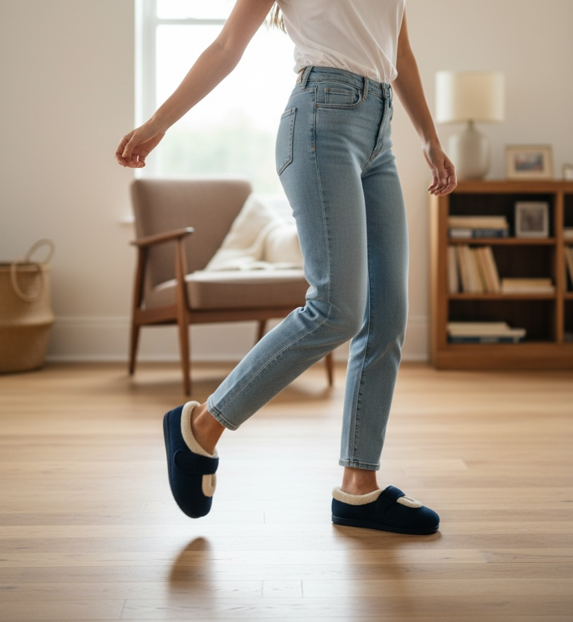 Padders - Trixie Navy Velcro Slipper