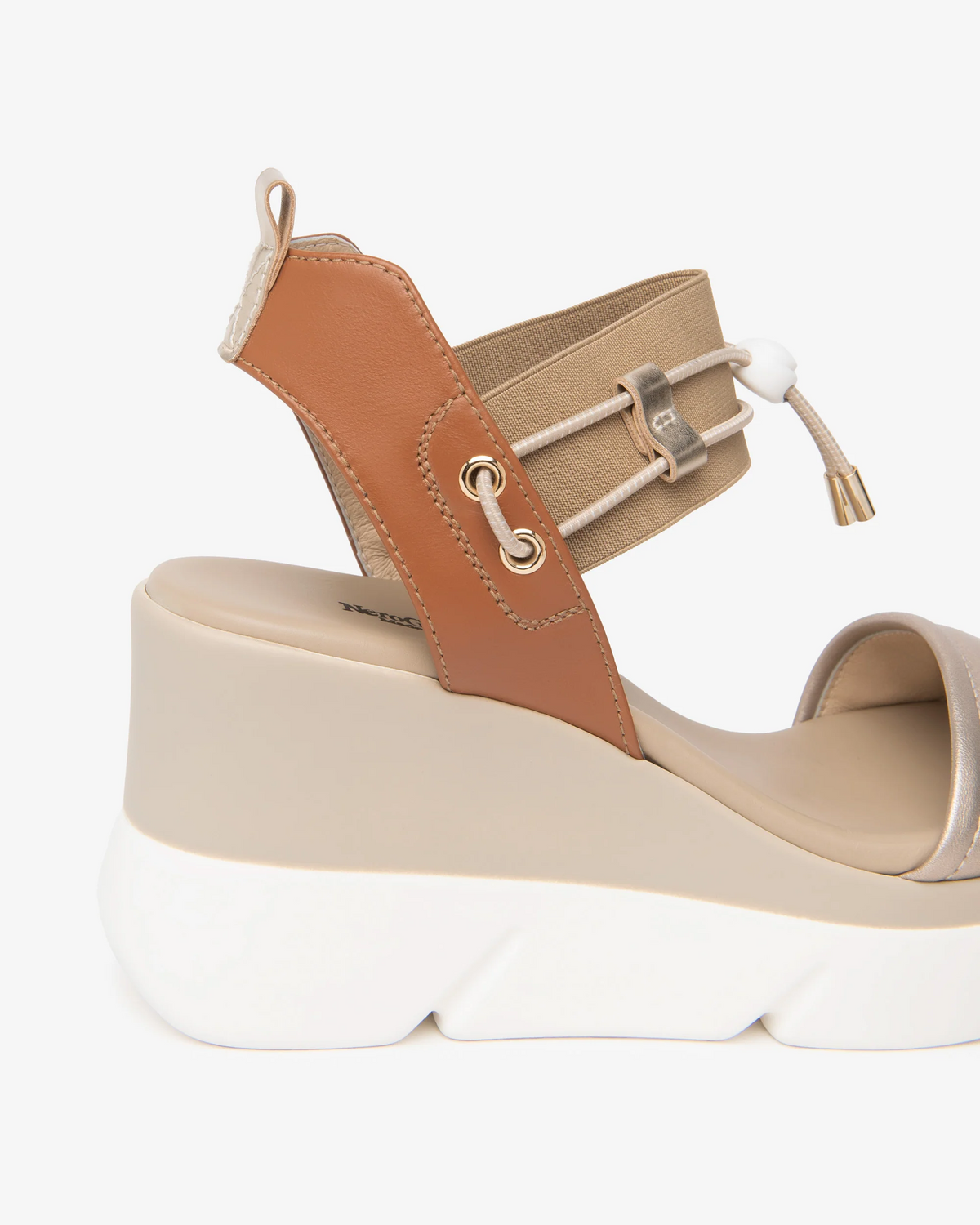 NeroGiardini - E616066D Metallic and Tan Wedge Sandal