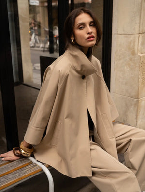 Anna - Beige Cape Jacket