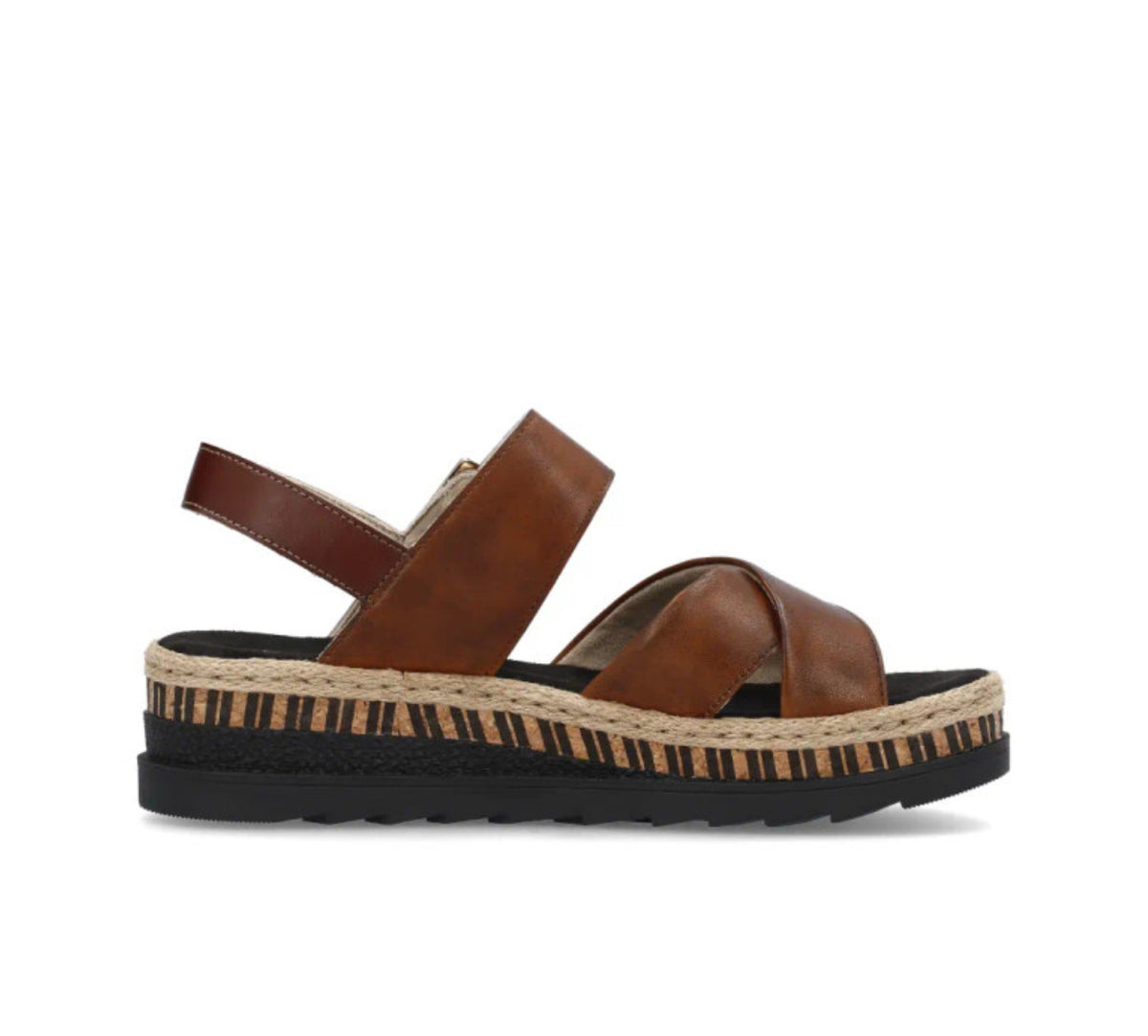 Rieker - V7951 Brown Wedge Sandal