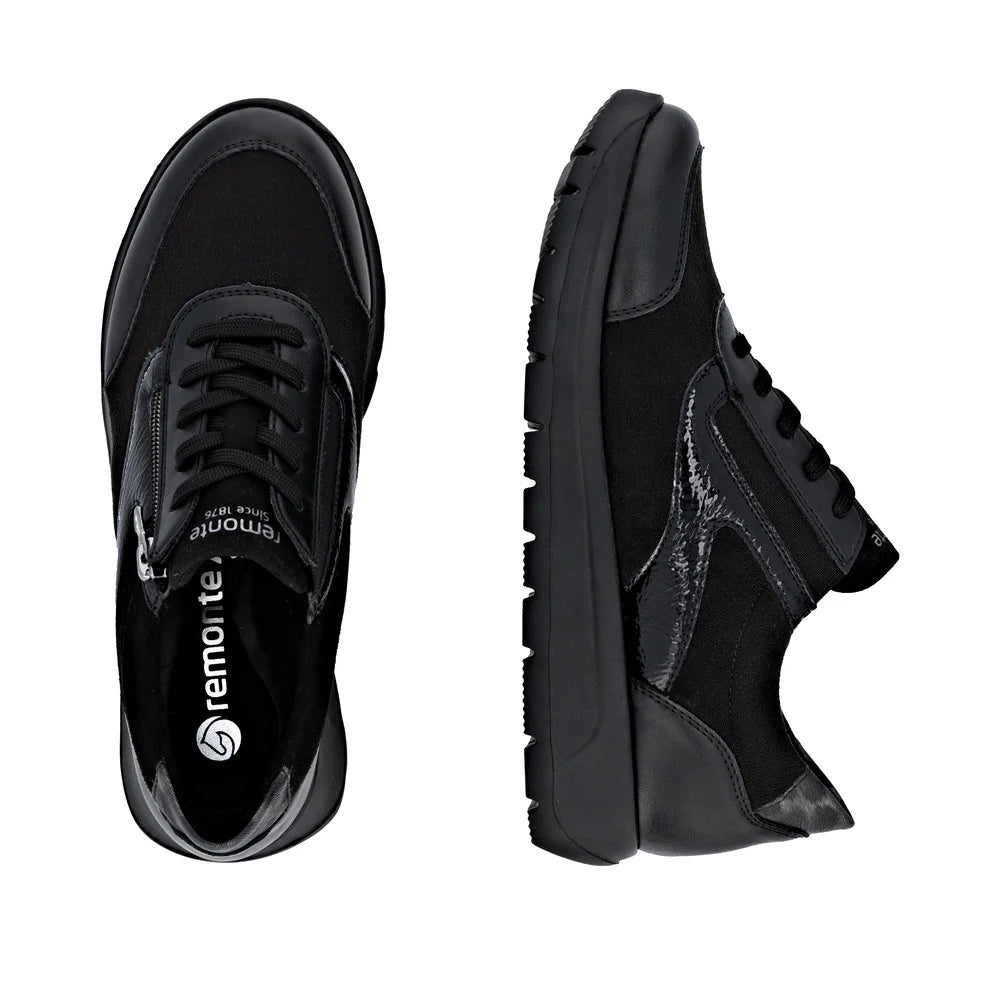 Remonte - D2V02 Black Stretch Zip Trainer