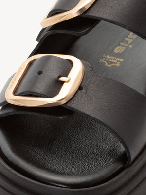 Tamaris - 27239 Black Double Buckle Mule