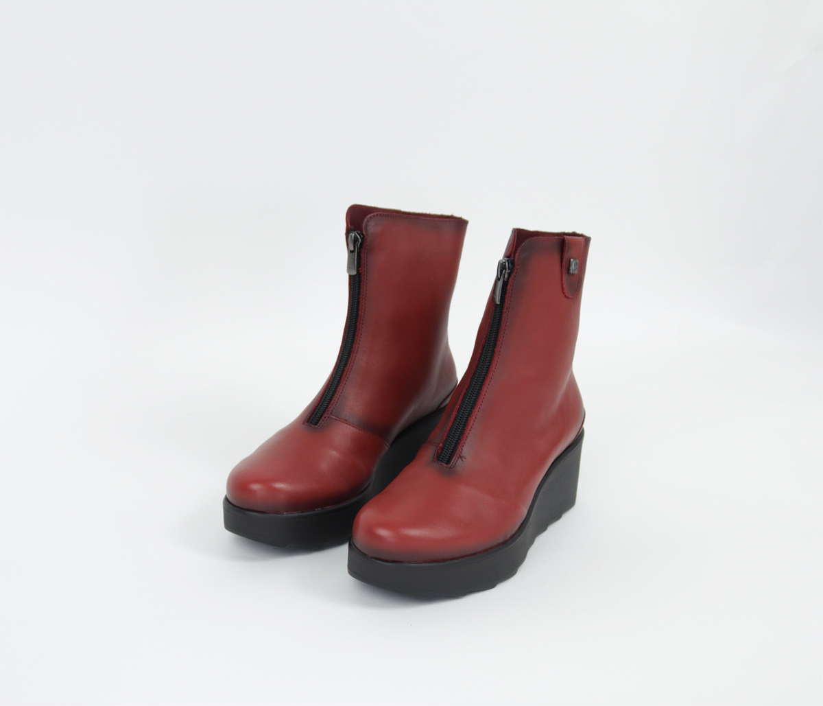 Jose Saenz - 6426 Red Zip Wedge Boot
