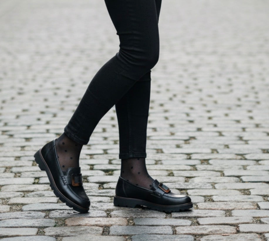 Rieker - 45553 Black Buckle Loafer