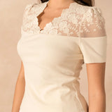 Anna - Beige Laced Top