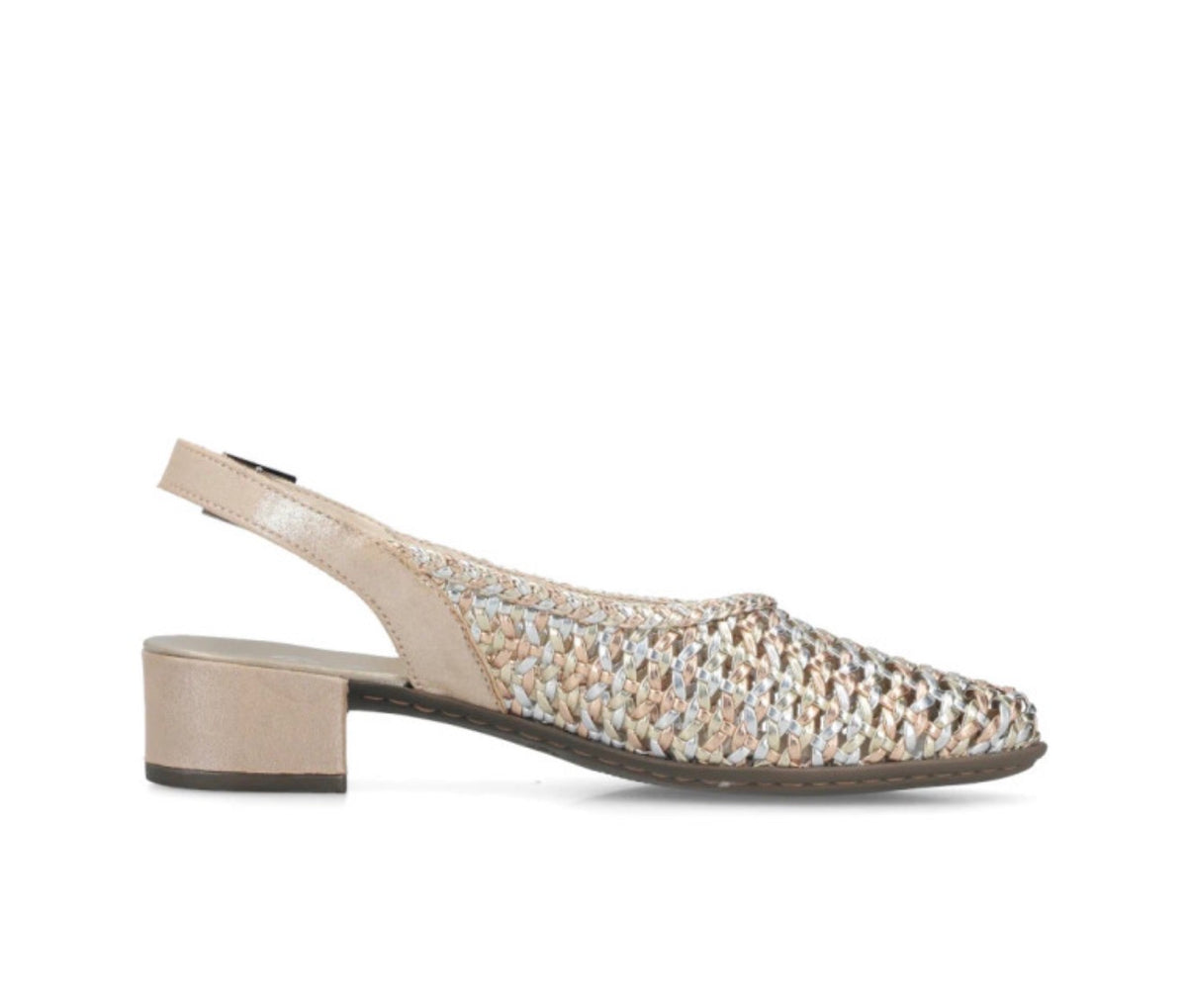 Rieker - 47078 Metallic Woven Slingback