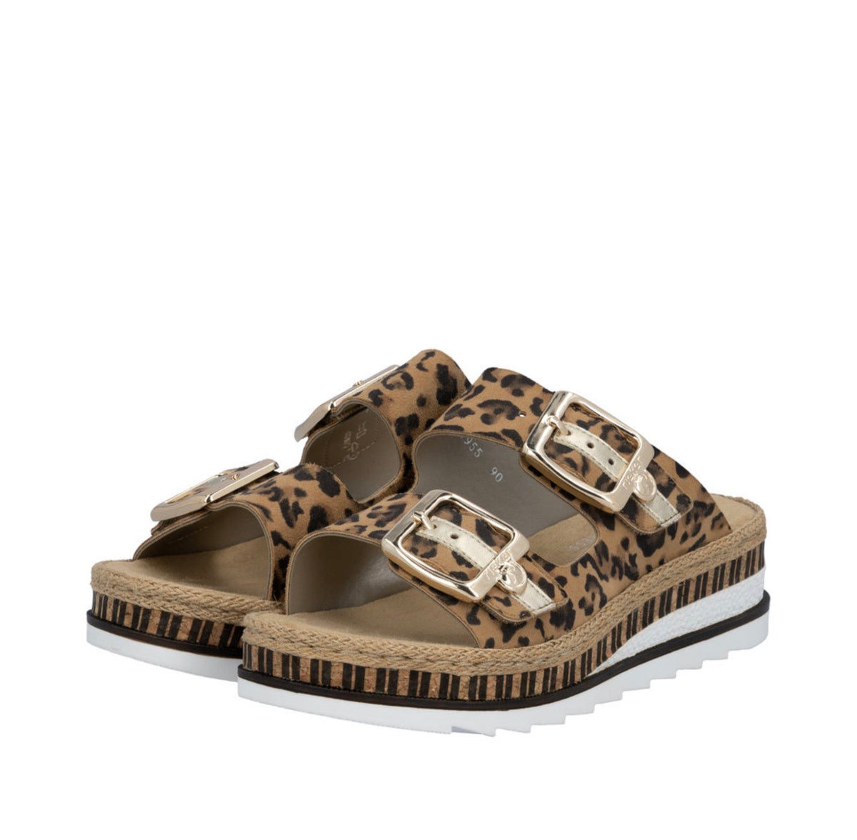 Rieker - V7955 - Leopard Wedge Mule