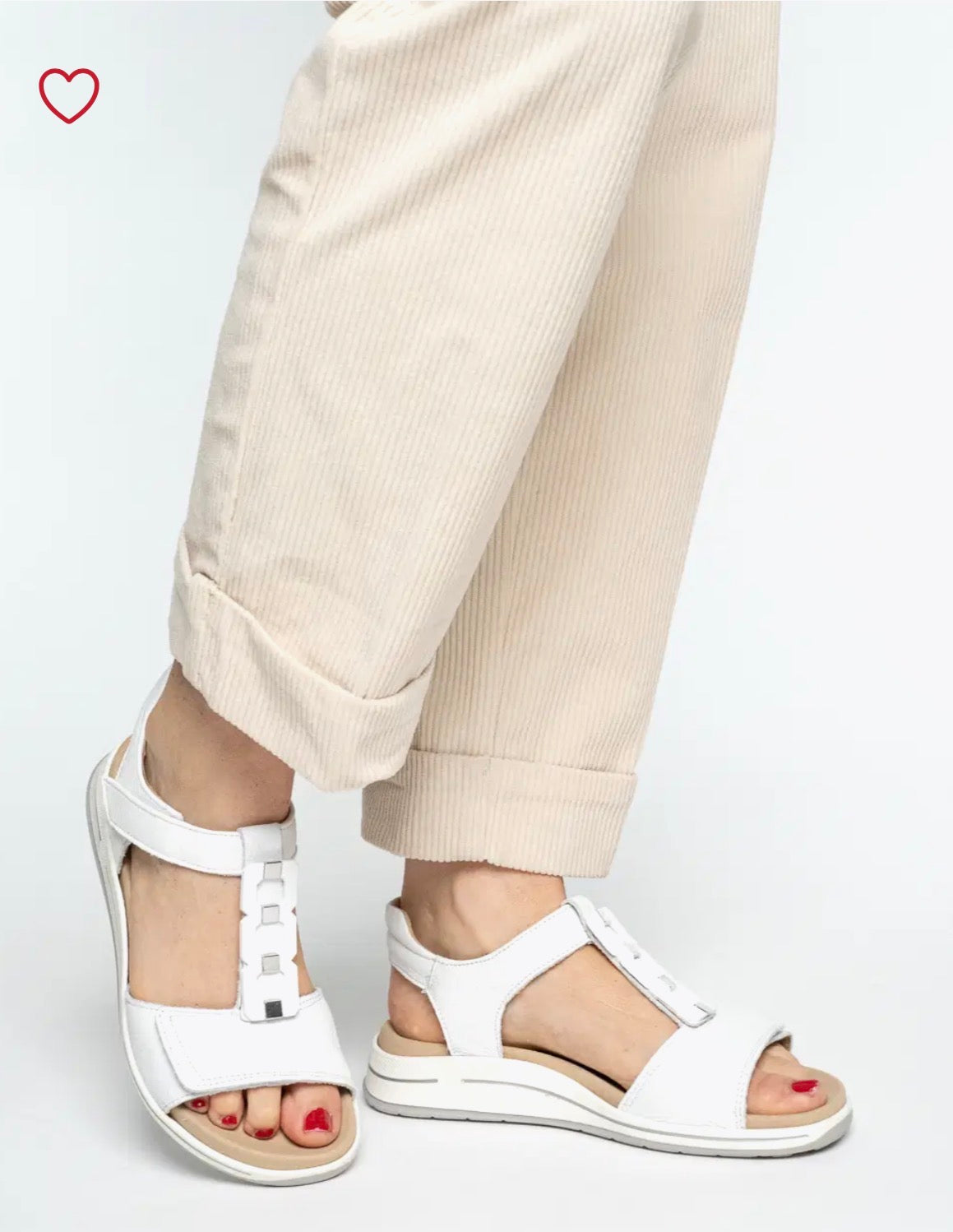 Ara - 34804 White Velcro Sandal