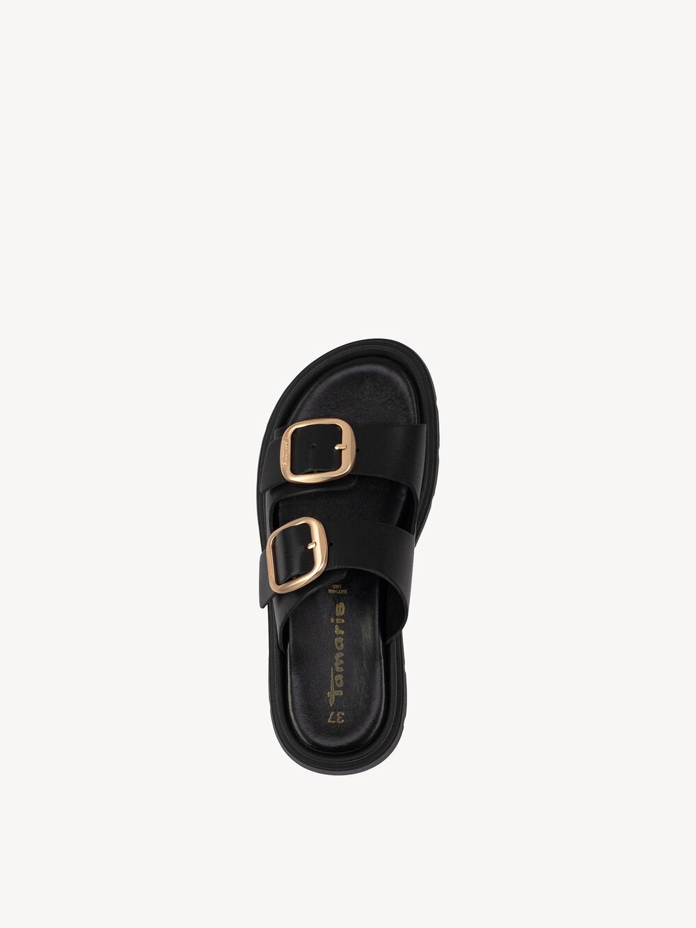 Tamaris - 27239 Black Double Buckle Mule